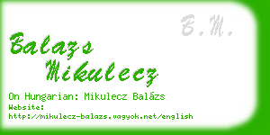 balazs mikulecz business card